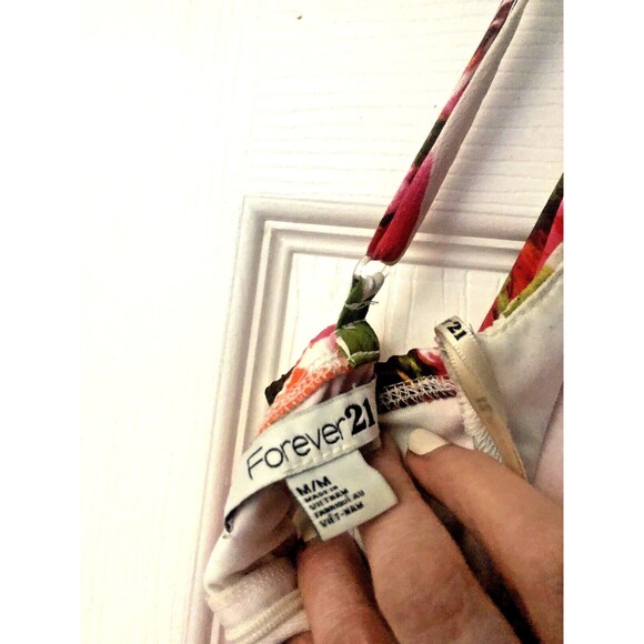 Forever 21 Dress Women's Medium White Floral Mini Sundress Sleeveless Spring - Picture 5 of 7